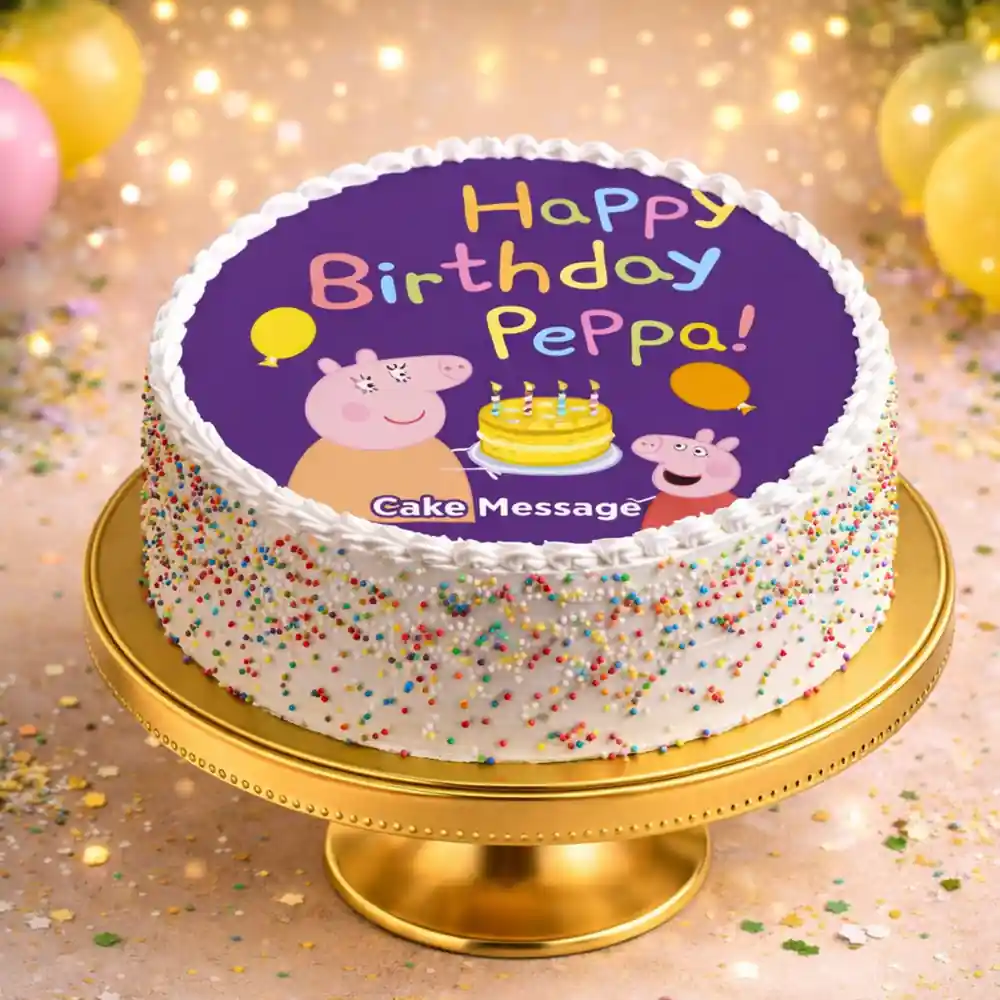 Peppa Pig Theme Birthday Cake for Kids - TF Cakes Online Delivery Freshly baked handcrafted Peppa Pig Theme Birthday Cake for Kids – Cake design by TF Cakes
