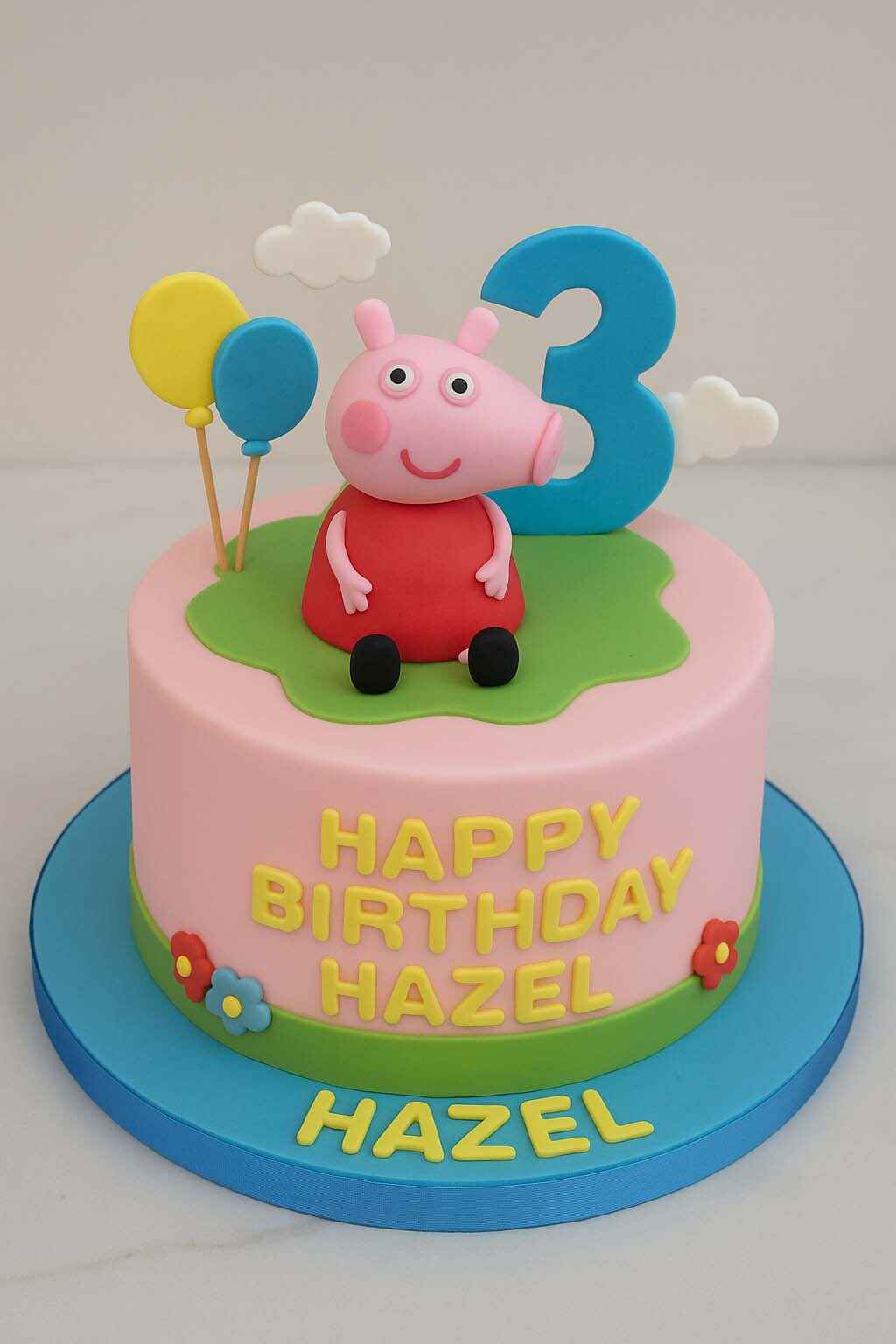 Peppa Pig Theme Cake - TF Cakes Online Delivery Freshly baked handcrafted Peppa Pig Theme Cake – Cake design by TF Cakes