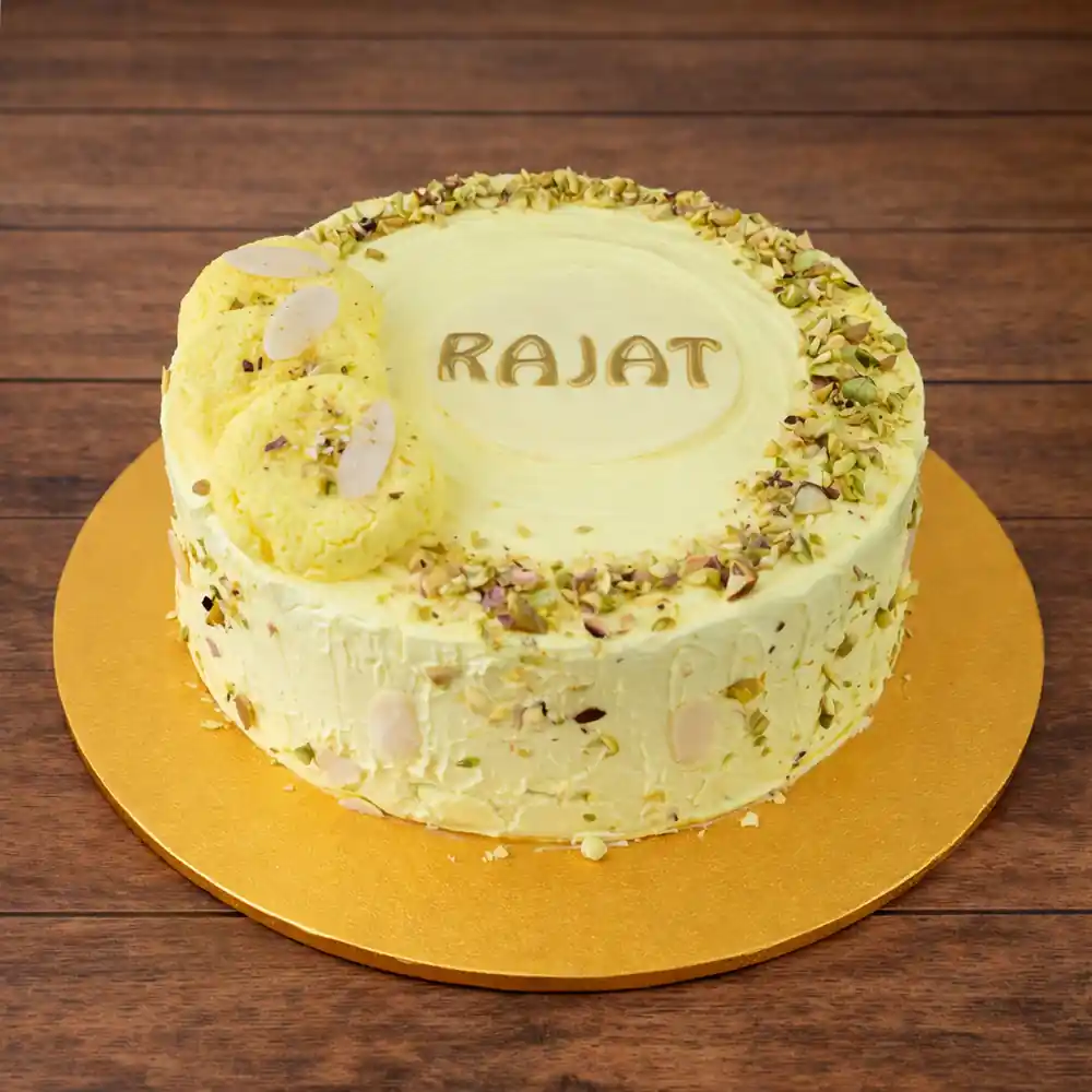Personalized Rasmalai Name Cake - TF Cakes Online Delivery Freshly baked handcrafted Personalized Rasmalai Name Cake – Cake design by TF Cakes