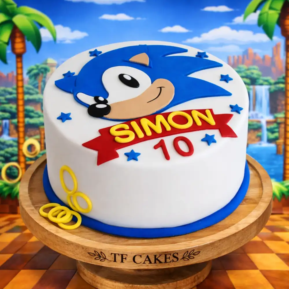 Personalized Sonic Name Cake - TF Cakes Online Delivery Freshly baked handcrafted Personalized Sonic Name Cake – Cake design by TF Cakes