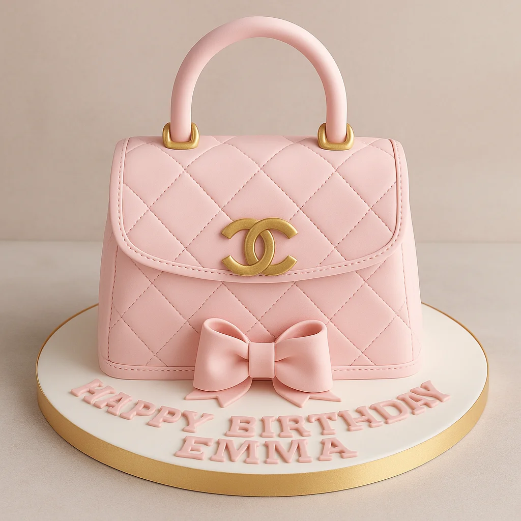 Pink Luxury Handbag Cake - TF Cakes Online Delivery Freshly baked handcrafted Pink Luxury Handbag Cake – Cake design by TF Cakes