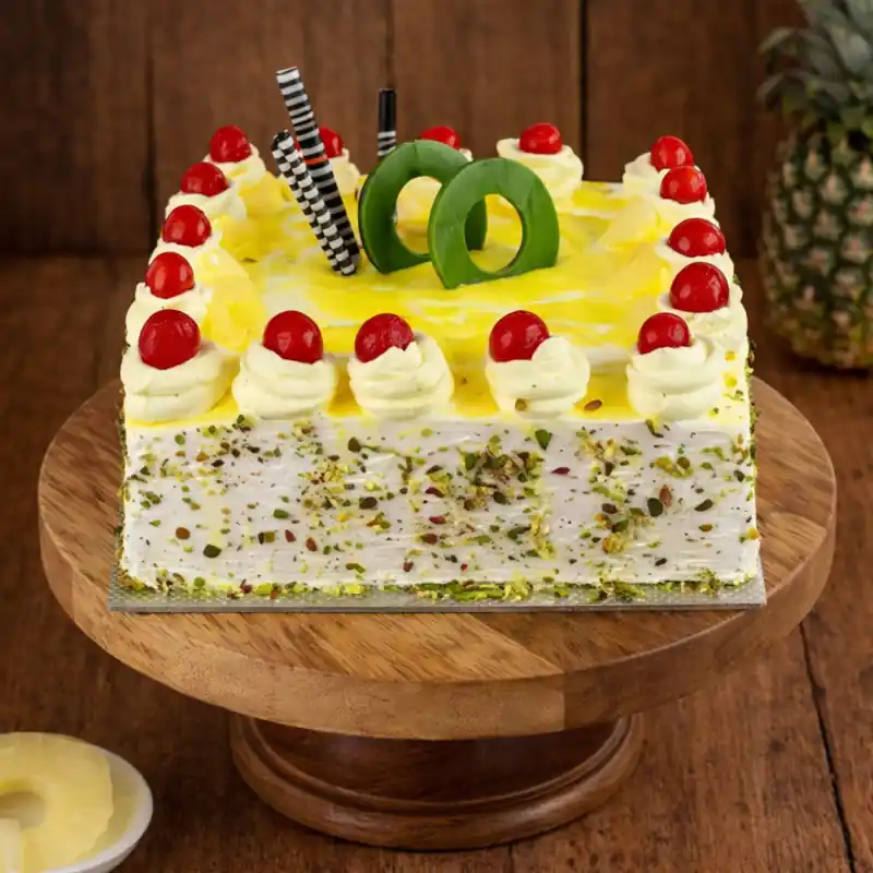 Pistachio Crunch Pineapple Cake - TF Cakes Online Delivery Freshly baked handcrafted Pistachio Crunch Pineapple Cake – Cake design by TF Cakes