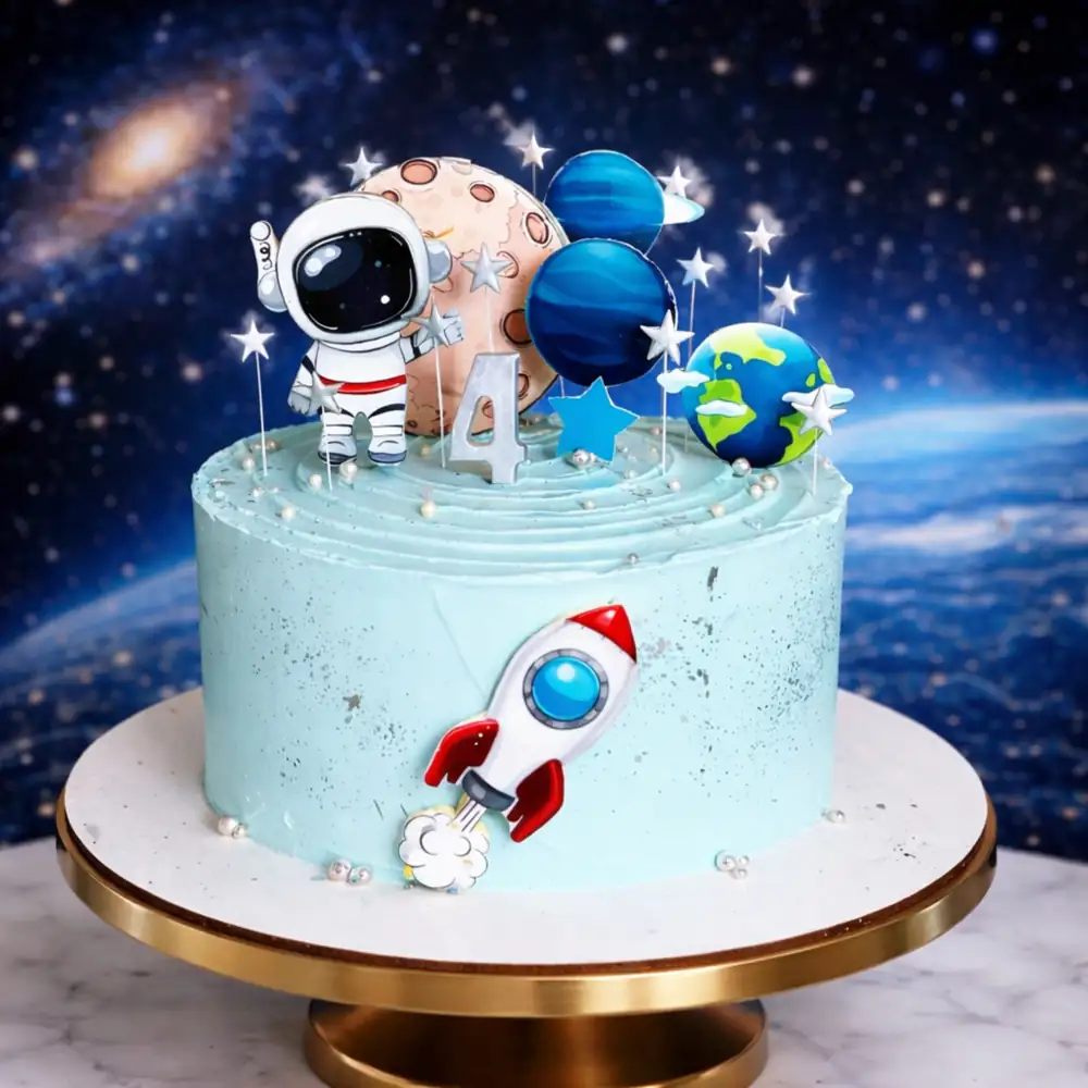 Planet Theme Space Cake - TF Cakes Online Delivery Freshly baked handcrafted Planet Theme Space Cake – Cake design by TF Cakes