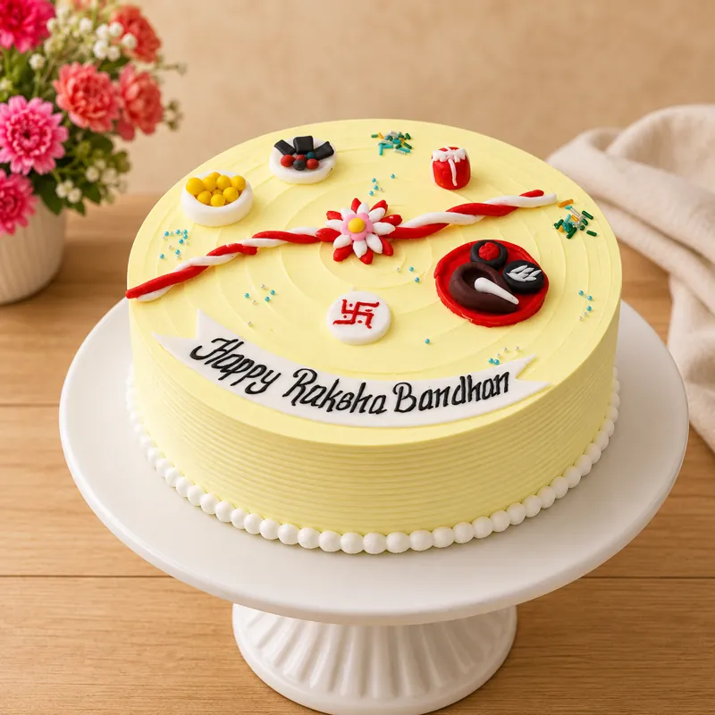 Premium Raksha Bandhan Designer Cake - TF Cakes Online Delivery Freshly baked handcrafted Premium Raksha Bandhan Designer Cake – Cake design by TF Cakes