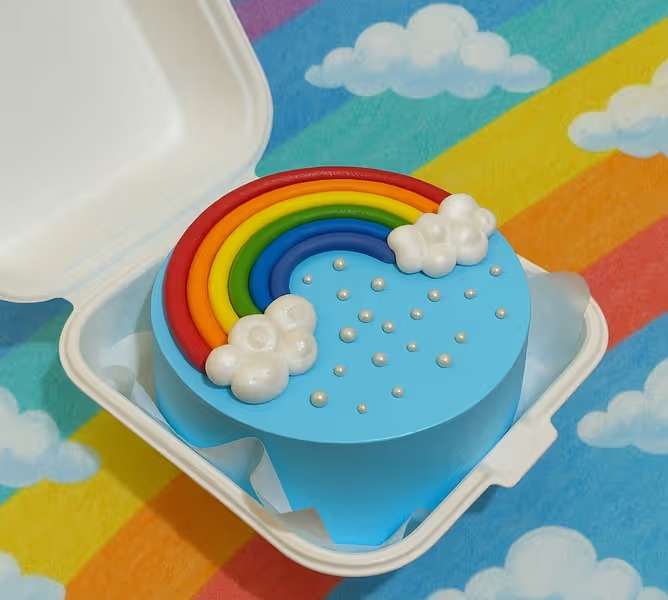 Rainbow Bento Cake - TF Cakes Online Delivery Freshly baked handcrafted Rainbow Bento Cake – Cake design by TF Cakes