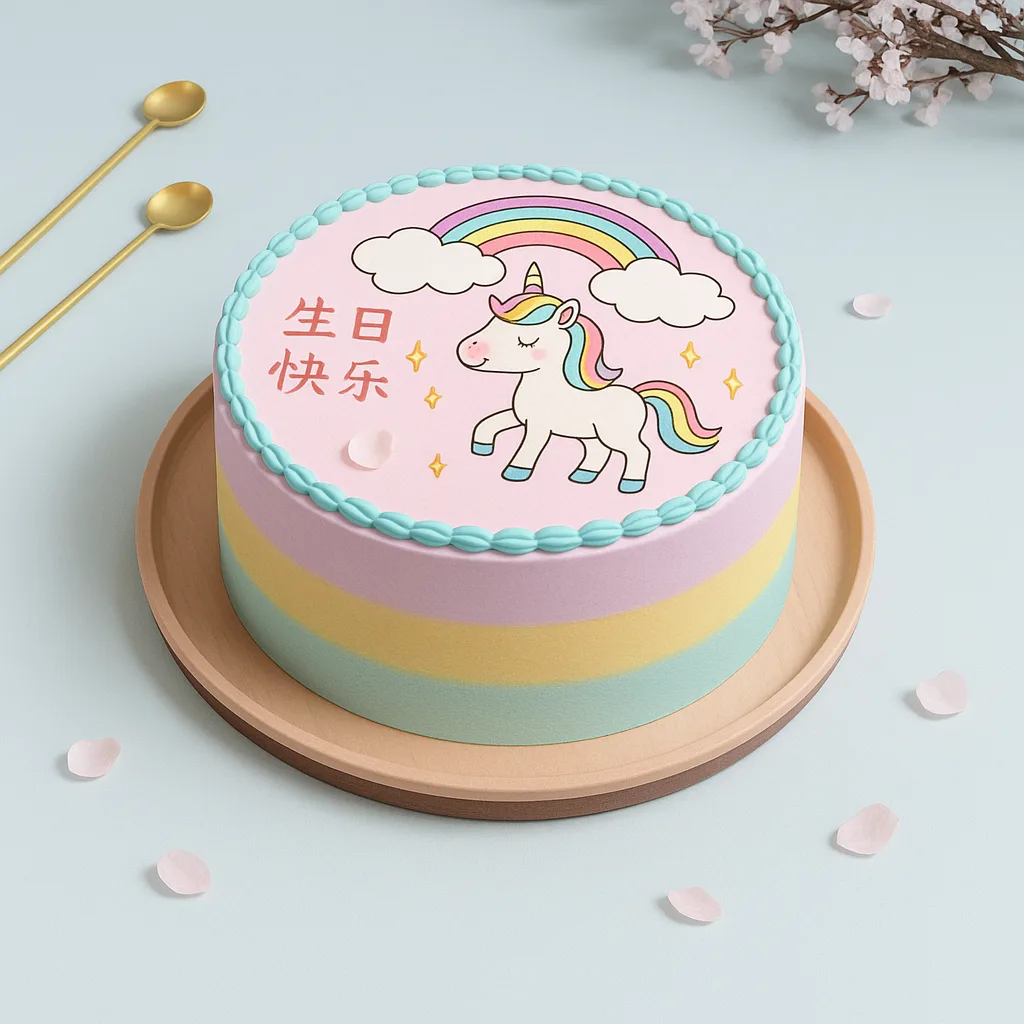 Rainbow Striped Unicorn Cake - TF Cakes Online Delivery Freshly baked handcrafted Rainbow Striped Unicorn Cake – Cake design by TF Cakes