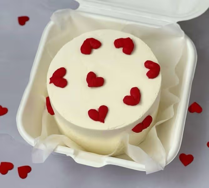 Red Velvet Heart Bento Cake - TF Cakes Online Delivery Freshly baked handcrafted Red Velvet Heart Bento Cake – Cake design by TF Cakes