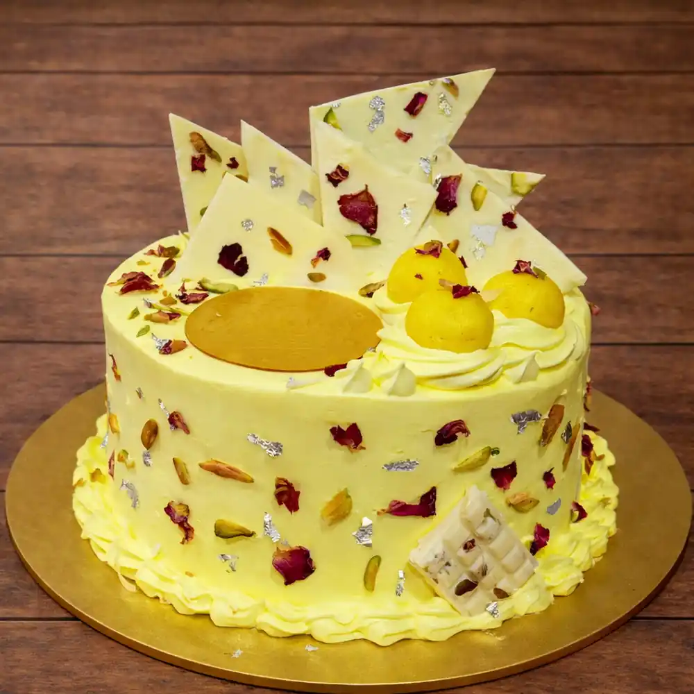Royal Dry Fruit Rasmalai Cake - TF Cakes Online Delivery Freshly baked handcrafted Royal Dry Fruit Rasmalai Cake – Cake design by TF Cakes