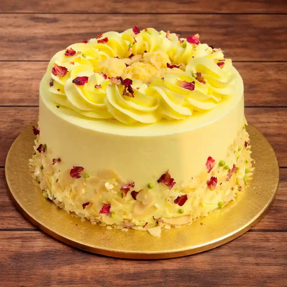 Royal Pistachio Rasmalai Cake - TF Cakes Online Delivery Freshly baked handcrafted Royal Pistachio Rasmalai Cake – Cake design by TF Cakes