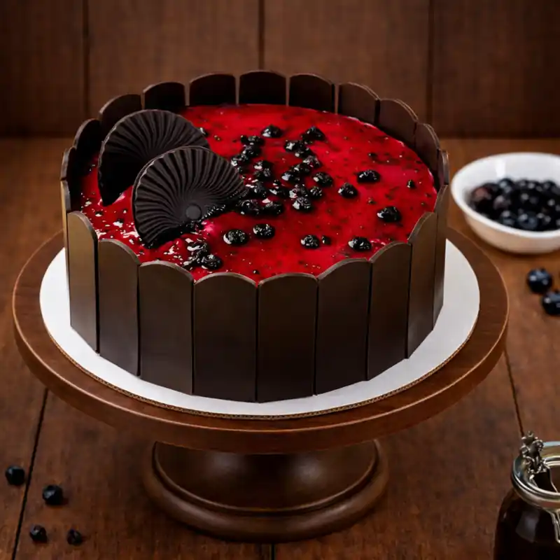 Royal Blueberry Chocolate Décor Cake - TF Cakes Online Delivery Freshly baked handcrafted Royal Blueberry Chocolate Décor Cake – Cake design by TF Cakes