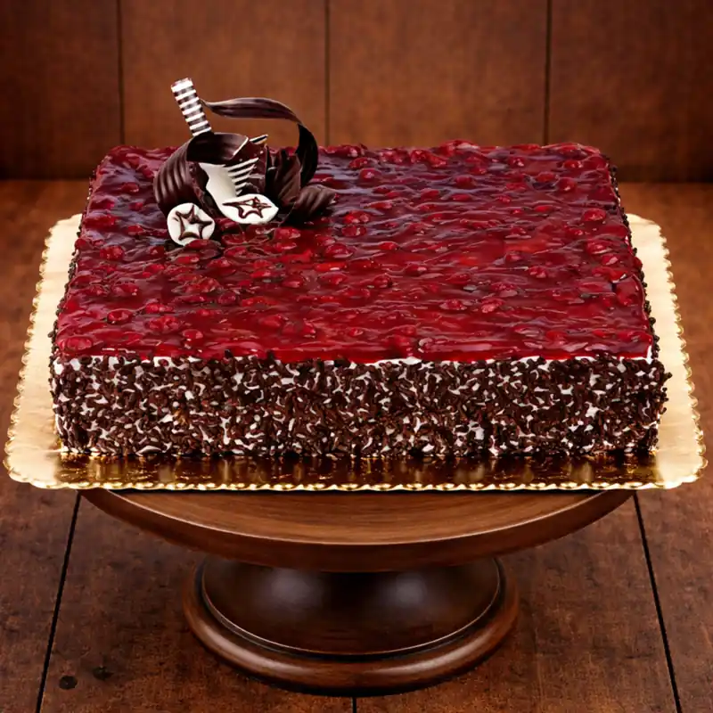 Royal Blueberry Square Celebration Cake - TF Cakes Online Delivery Freshly baked handcrafted Royal Blueberry Square Celebration Cake – Cake design by TF Cakes
