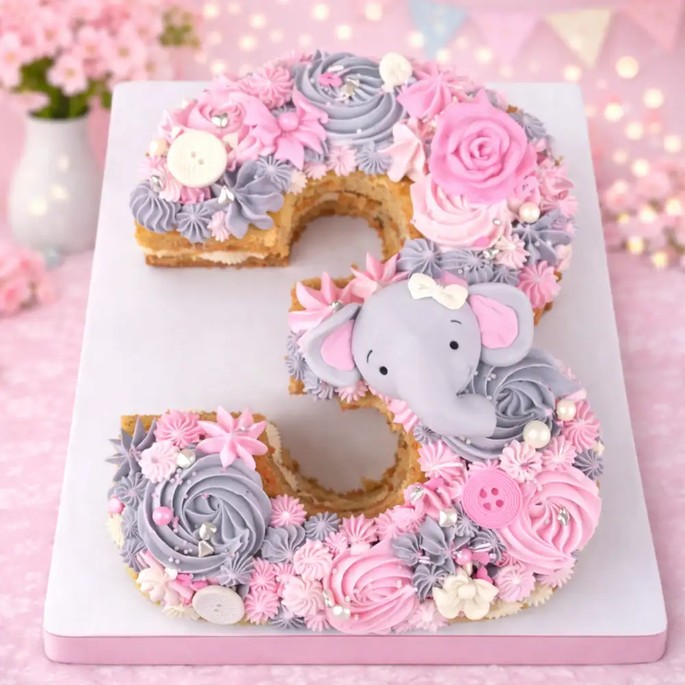 Royal Floral Number Cake - TF Cakes Online Delivery Freshly baked handcrafted Royal Floral Number Cake – Cake design by TF Cakes