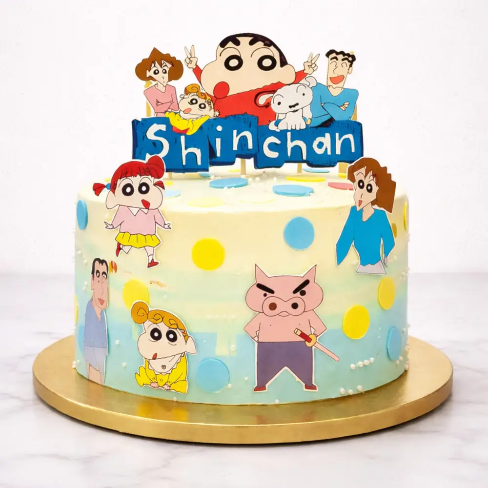 Shinchan Family Theme Birthday Cake - TF Cakes Online Delivery Freshly baked handcrafted Shinchan Family Theme Birthday Cake – Cake design by TF Cakes