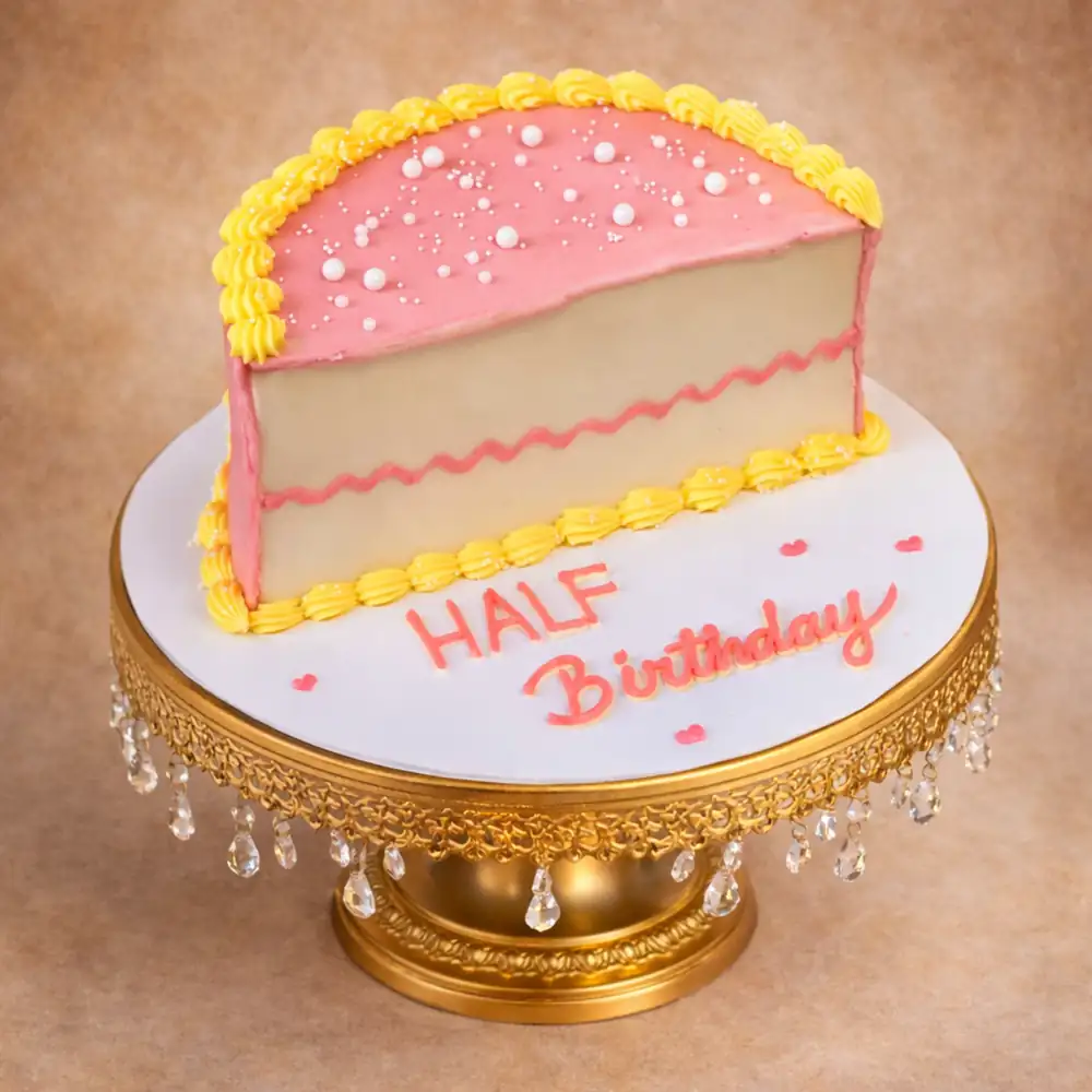 Slice Half Birthday Cake - TF Cakes Online Delivery Freshly baked handcrafted Slice Half Birthday Cake – Cake design by TF Cakes