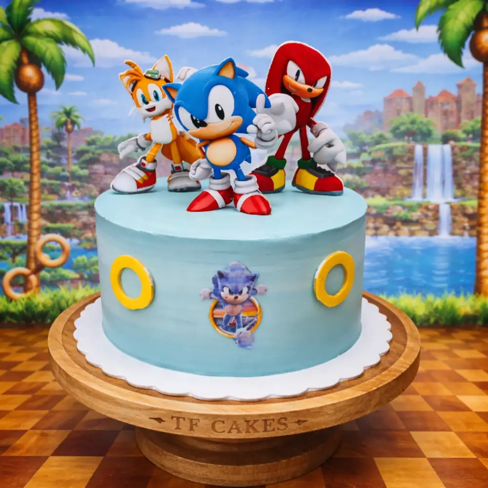 Sonic Tails & Knuckles Cake - TF Cakes Online Delivery Freshly baked handcrafted Sonic Tails & Knuckles Cake – Cake design by TF Cakes