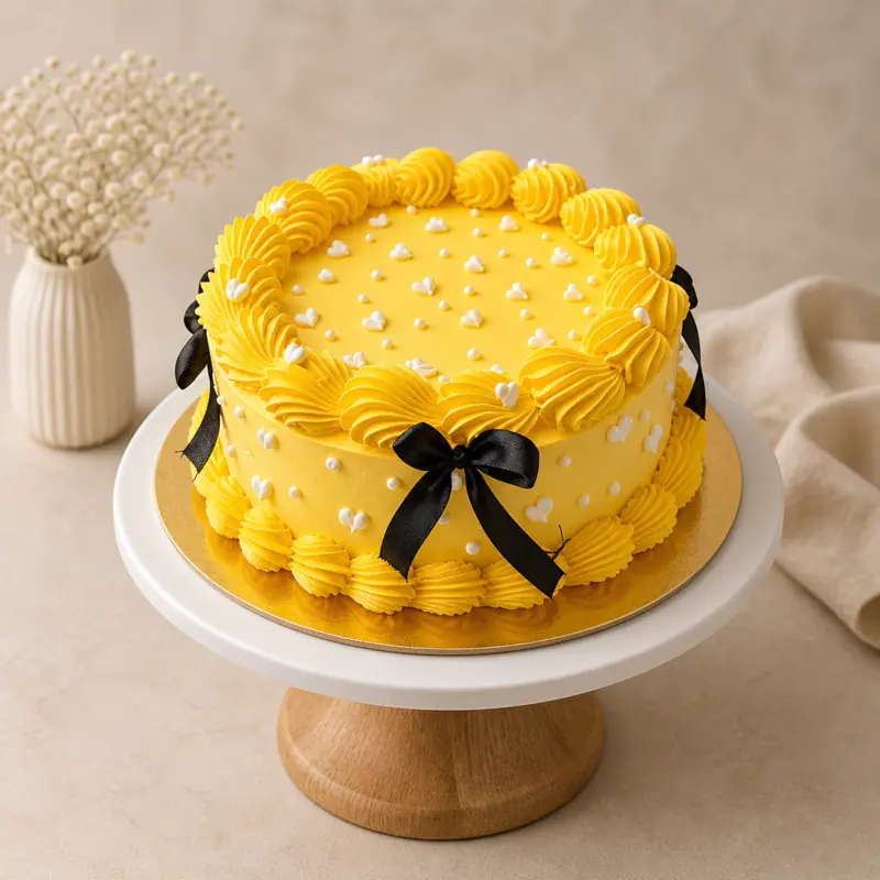 Sunshine Ribbon Cake - TF Cakes Online Delivery Freshly baked handcrafted Sunshine Ribbon Cake – Cake design by TF Cakes