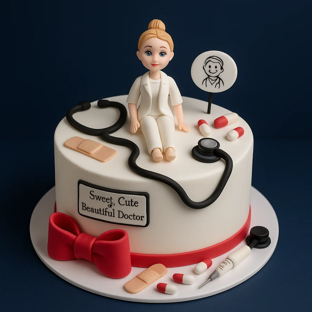 Sweet Cute Beautiful Doctor Cake - TF Cakes Online Delivery Freshly baked handcrafted Sweet Cute Beautiful Doctor Cake – Cake design by TF Cakes