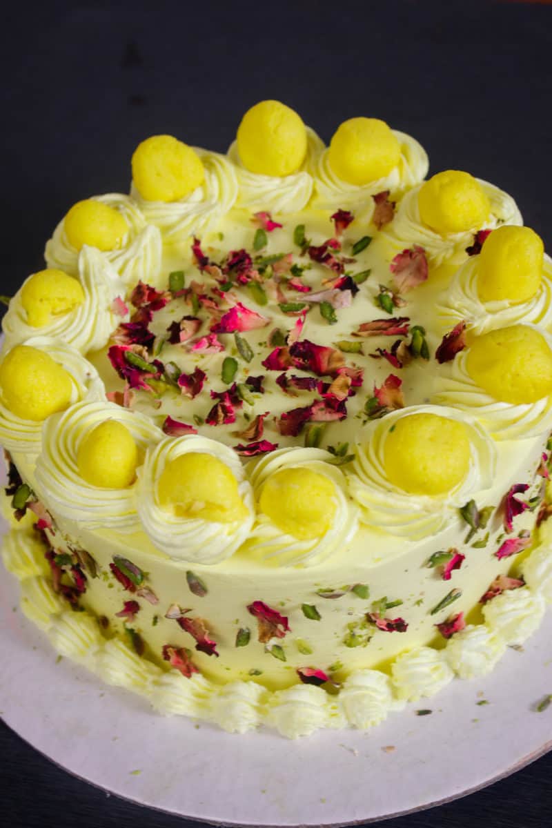 Elegant Rasmalai Cream Delight Cake large - TF Cakes Online Delivery Freshly baked handcrafted Elegant Rasmalai Cream Delight Cake large – Cake design by TF Cakes