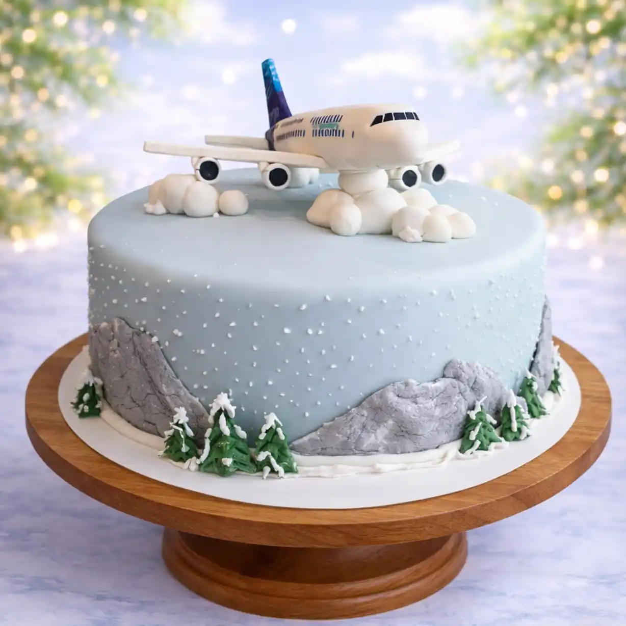 Mountain Landing Aeroplane Cake - TF Cakes Online Delivery Freshly baked handcrafted Mountain Landing Aeroplane Cake – Cake design by TF Cakes
