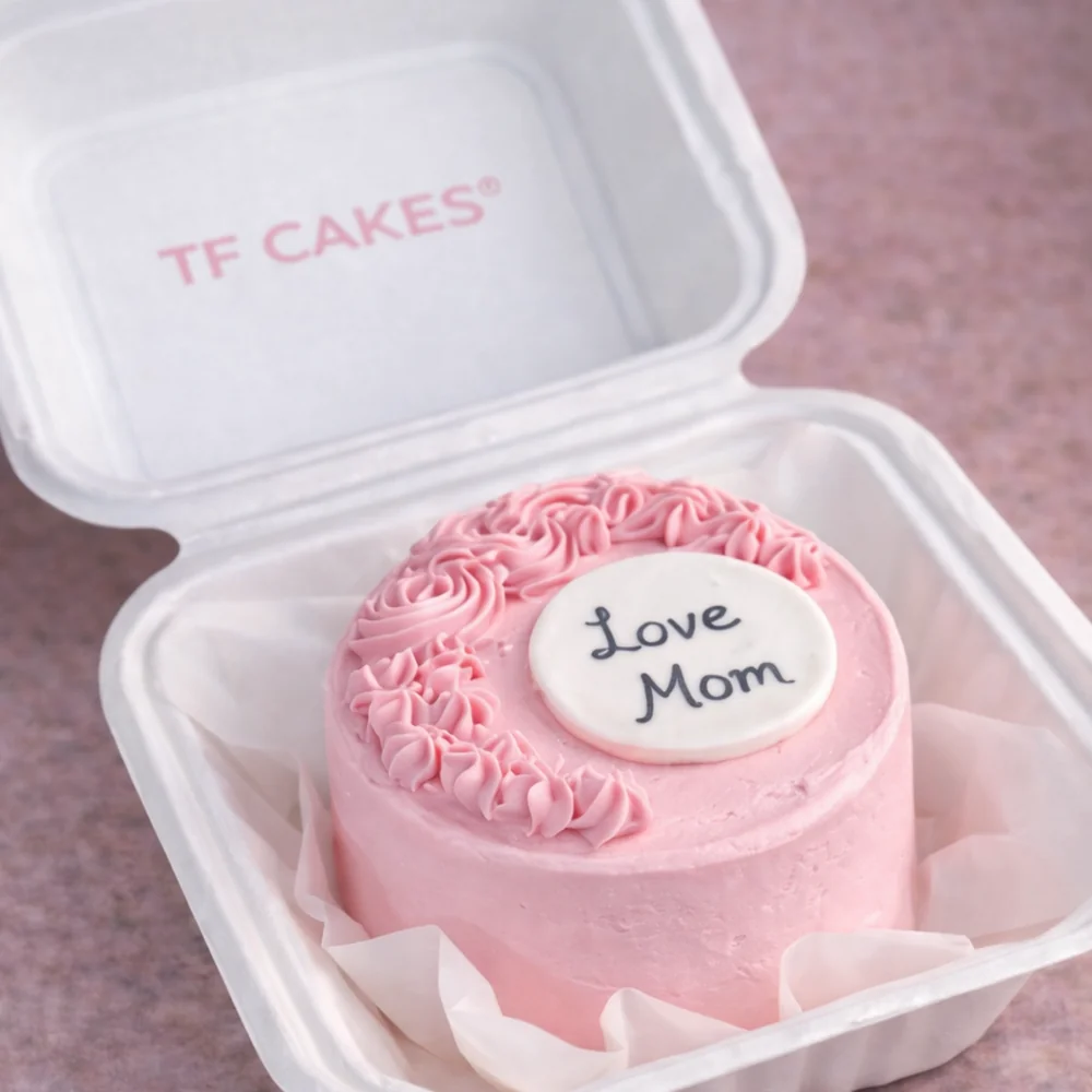 Love Mom Pink Bento Cake - TF Cakes Online Delivery Freshly baked handcrafted Love Mom Pink Bento Cake – Cake design by TF Cakes
