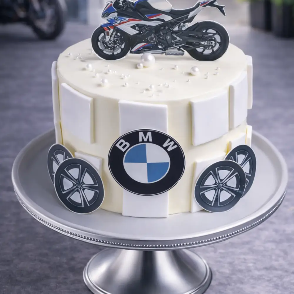BMW Racing Bike Pearl Theme Cake - TF Cakes Online Delivery Freshly baked handcrafted BMW Racing Bike Pearl Theme Cake – Cake design by TF Cakes