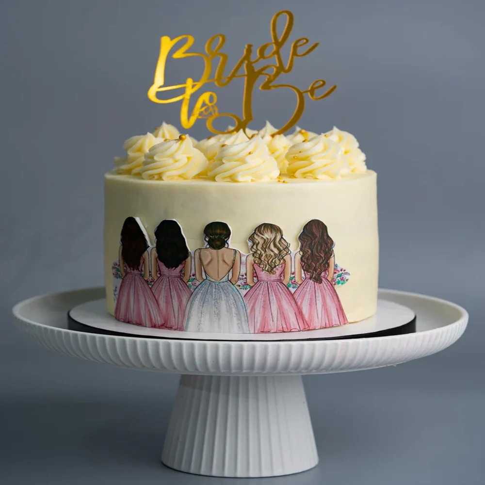 Bridesmaids & Bride To Be Theme Cake - TF Cakes Online Delivery Freshly baked handcrafted Bridesmaids & Bride To Be Theme Cake – Cake design by TF Cakes