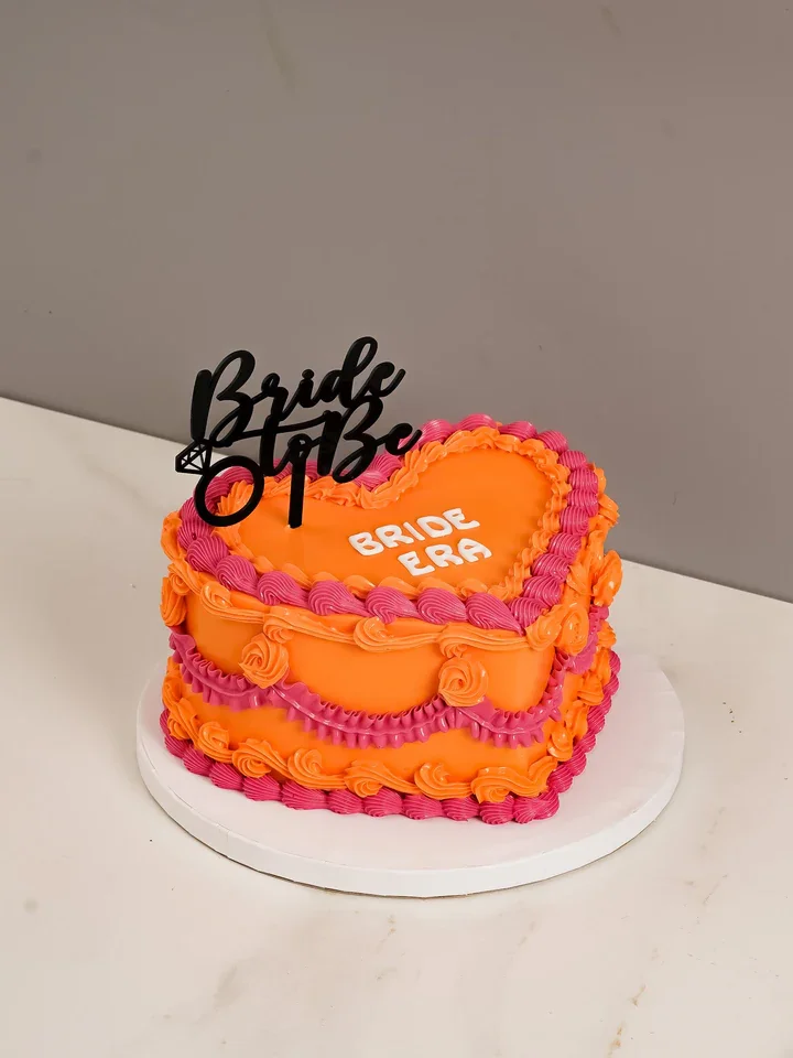 Neon Heart Bride Era Theme Cake - TF Cakes Online Delivery Freshly baked handcrafted Neon Heart Bride Era Theme Cake – Cake design by TF Cakes