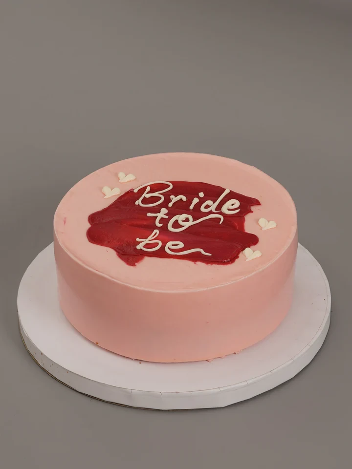 Minimal Pink Bride To Be Theme Cake - TF Cakes Online Delivery Freshly baked handcrafted Minimal Pink Bride To Be Theme Cake – Cake design by TF Cakes