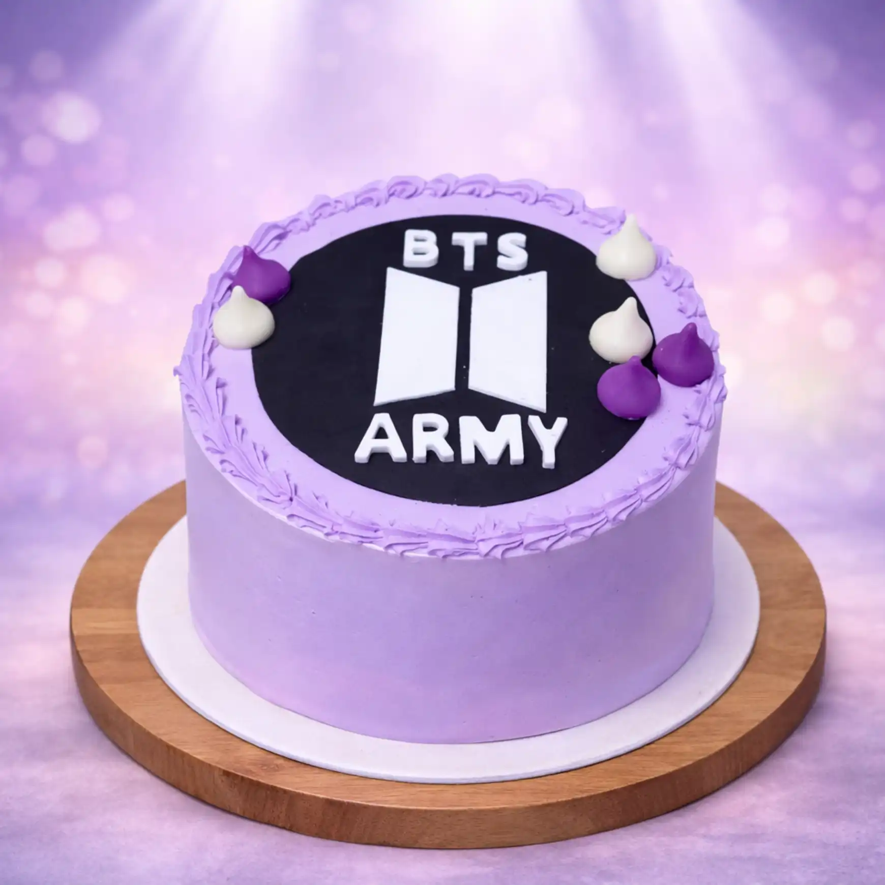 Purple BTS Army Logo Theme Cake - TF Cakes Online Delivery Freshly baked handcrafted Purple BTS Army Logo Theme Cake – Cake design by TF Cakes
