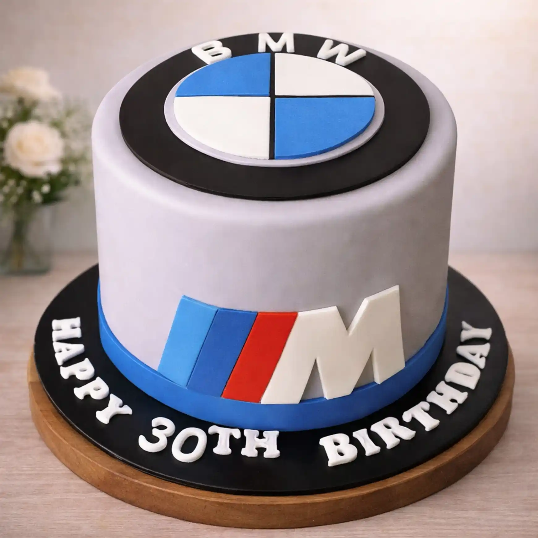 BMW Logo Theme Birthday Cake - TF Cakes Online Delivery Freshly baked handcrafted BMW Logo Theme Birthday Cake – Cake design by TF Cakes