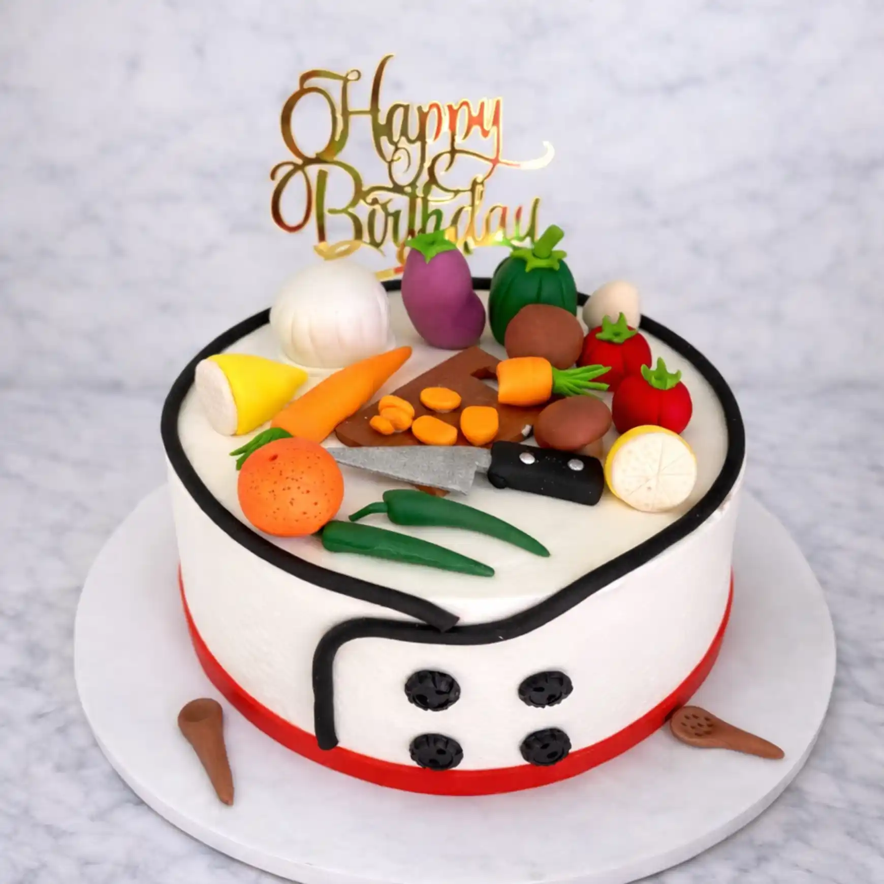 Vegetable Basket Chef Theme Cake - TF Cakes Online Delivery Freshly baked handcrafted Vegetable Basket Chef Theme Cake – Cake design by TF Cakes