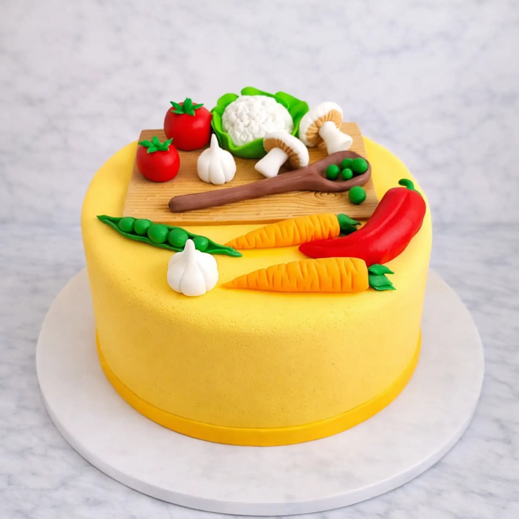 Yellow Kitchen Theme Chef Cake - TF Cakes Online Delivery Freshly baked handcrafted Yellow Kitchen Theme Chef Cake – Cake design by TF Cakes