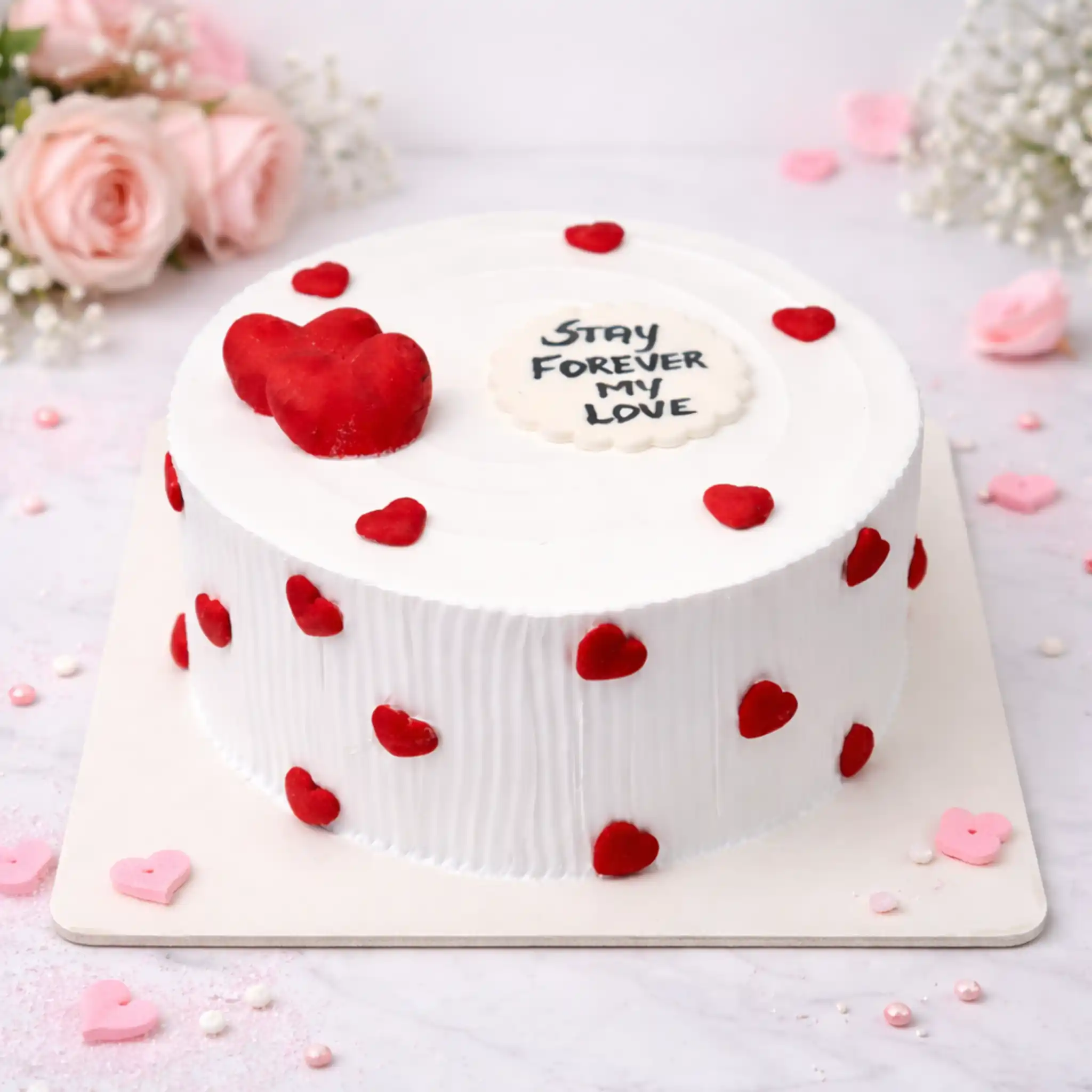 Stay Forever My Love Heart Cake - TF Cakes Online Delivery Freshly baked handcrafted Stay Forever My Love Heart Cake – Cake design by TF Cakes