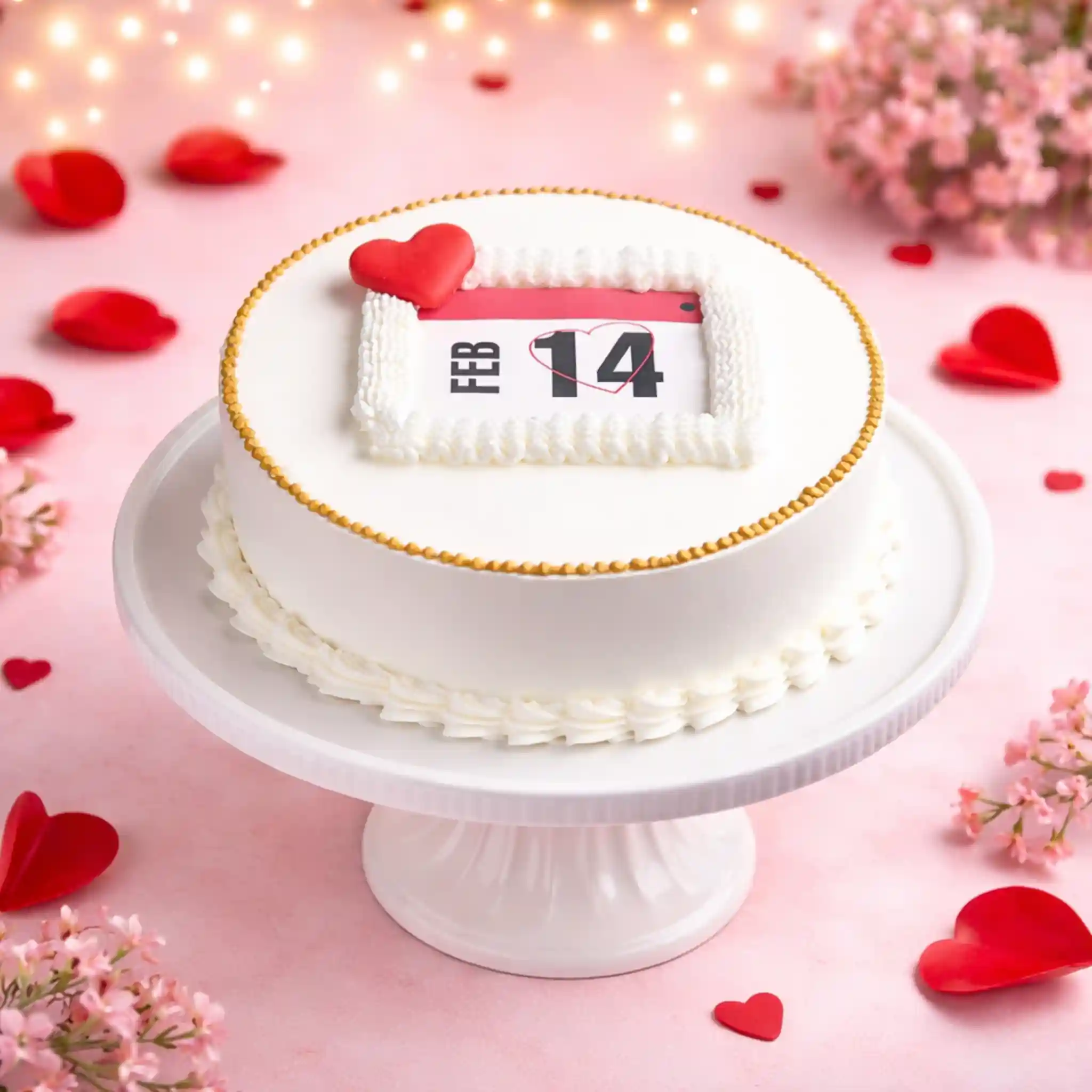 14 February Calendar Valentine Cake - TF Cakes Online Delivery Freshly baked handcrafted 14 February Calendar Valentine Cake – Cake design by TF Cakes