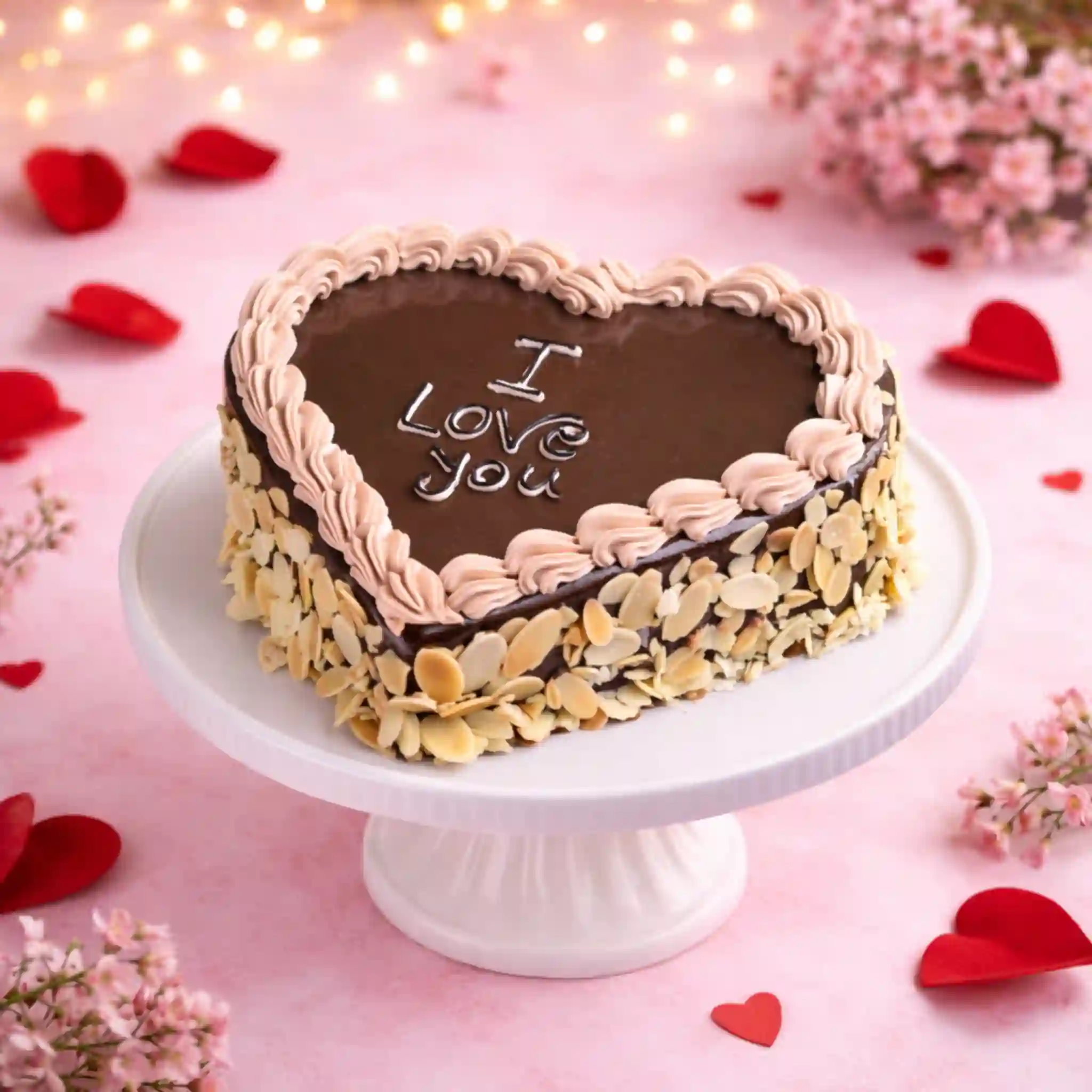 I Love You Chocolate Heart Cake - TF Cakes Online Delivery Freshly baked handcrafted I Love You Chocolate Heart Cake – Cake design by TF Cakes