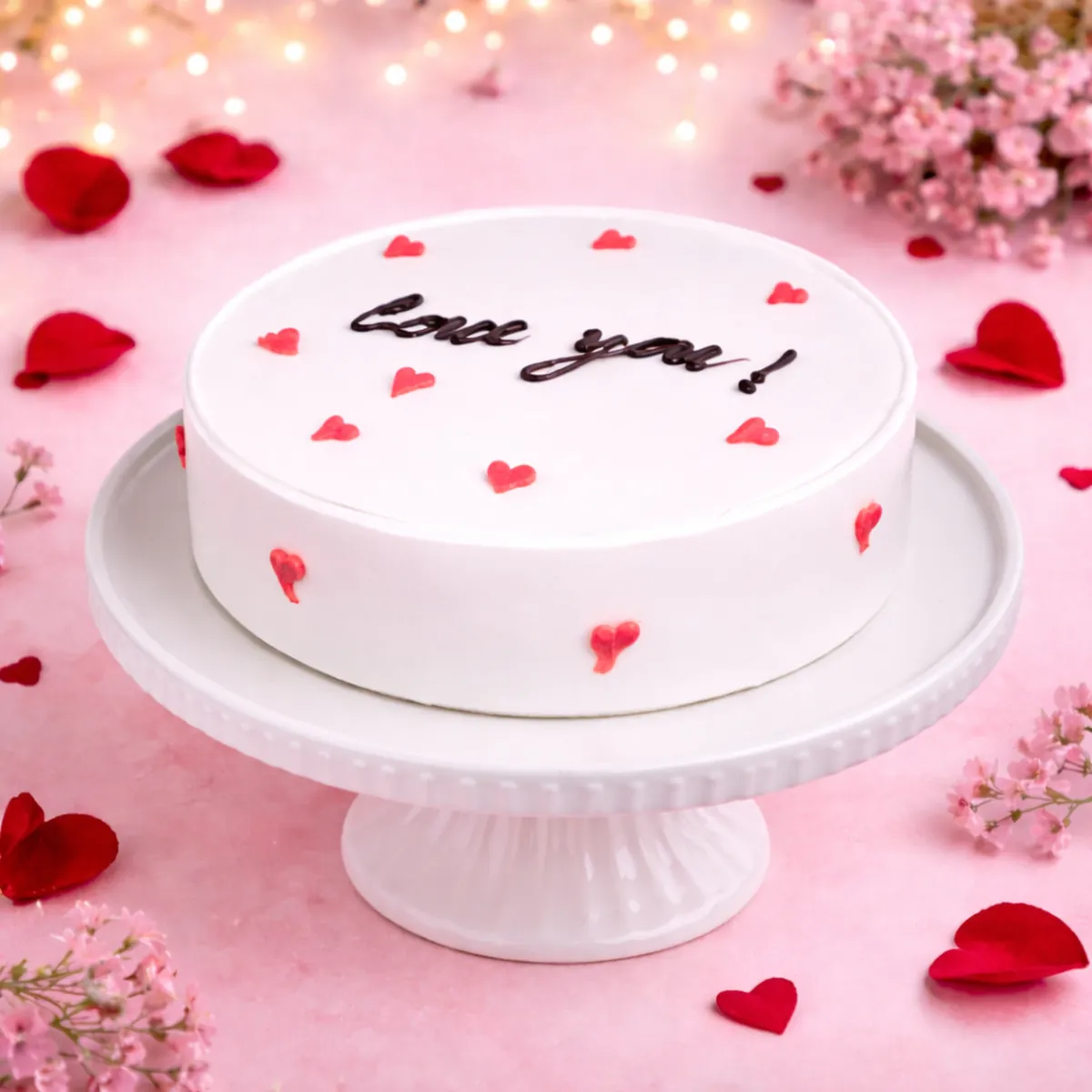 Love You Minimal Valentine Cake - TF Cakes Online Delivery Freshly baked handcrafted Love You Minimal Valentine Cake – Cake design by TF Cakes