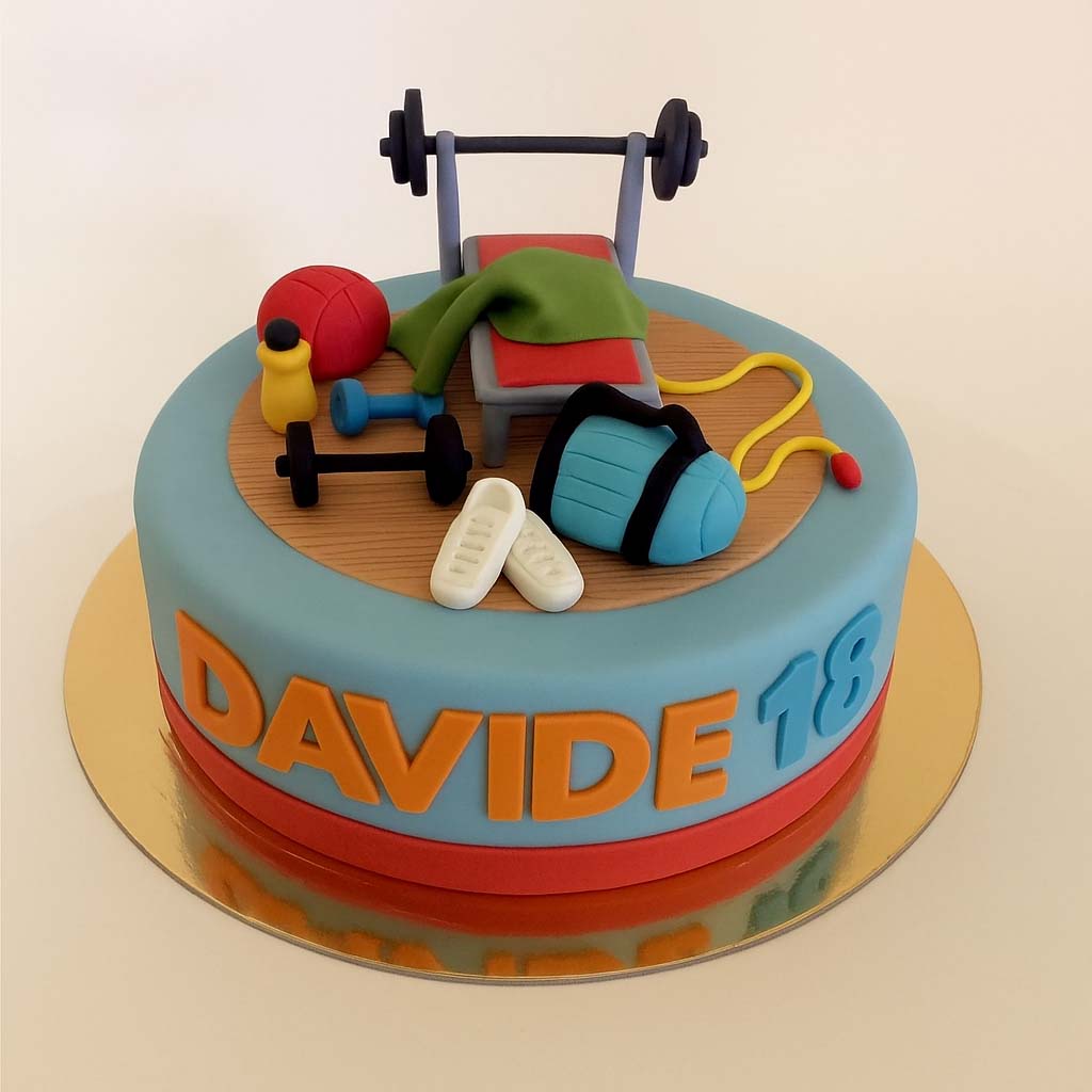 Colorful Gym Bench Theme Cake - TF Cakes Online Delivery Freshly baked handcrafted Colorful Gym Bench Theme Cake – Cake design by TF Cakes