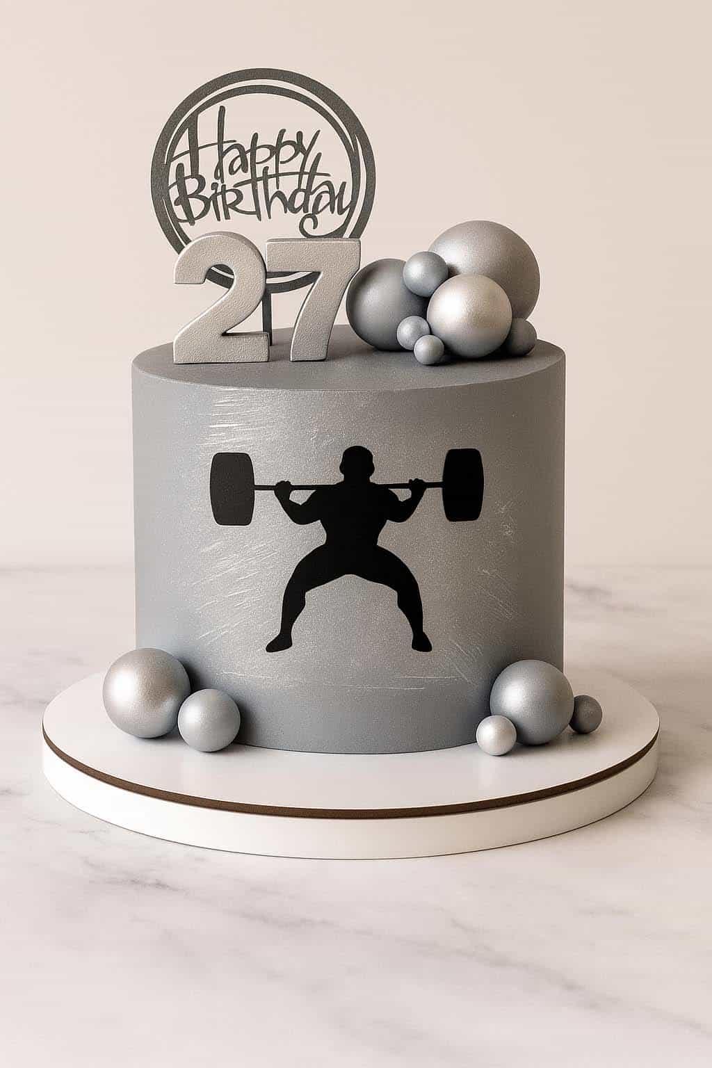 Weightlifting Theme Cake - TF Cakes Online Delivery Freshly baked handcrafted Weightlifting Theme Cake – Cake design by TF Cakes