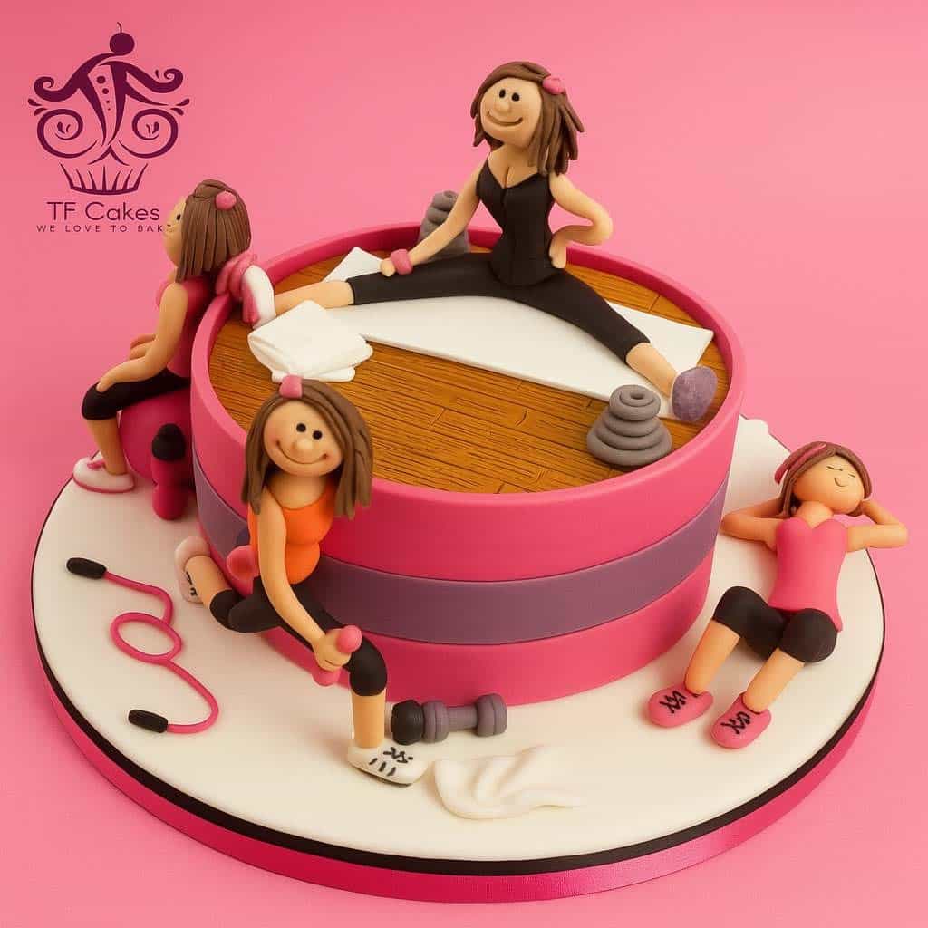 Ladies Fitness Cake - TF Cakes Online Delivery Freshly baked handcrafted Ladies Fitness Cake – Cake design by TF Cakes