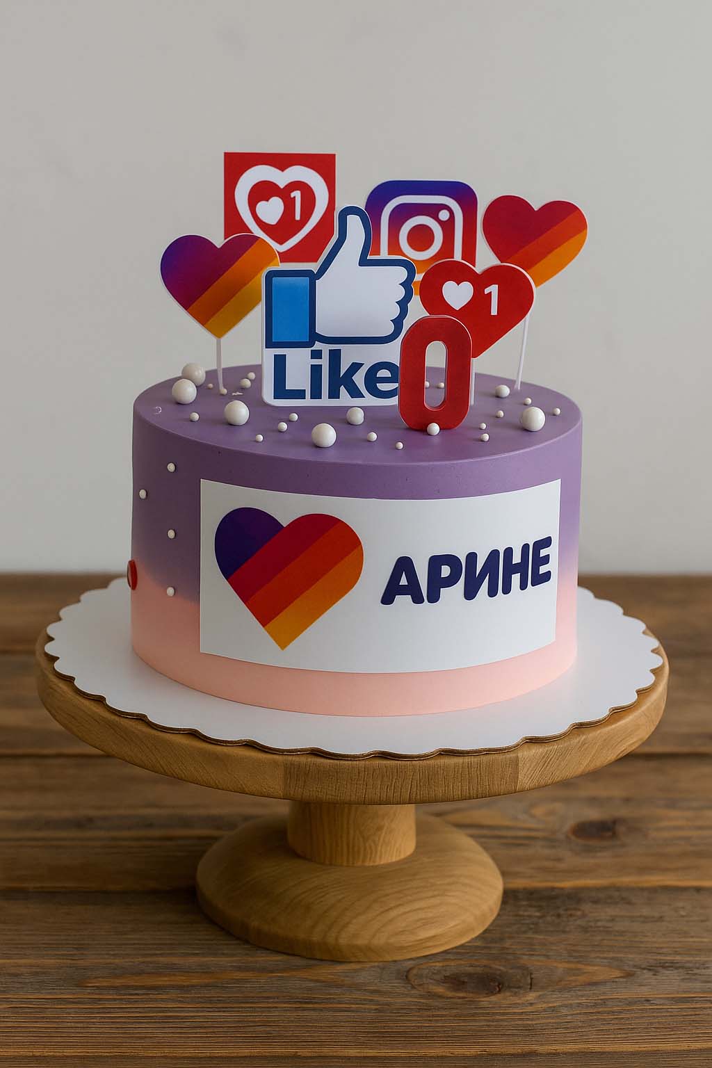 Freshly baked handcrafted Social Media Like Cake – Cake design by TF Cakes
