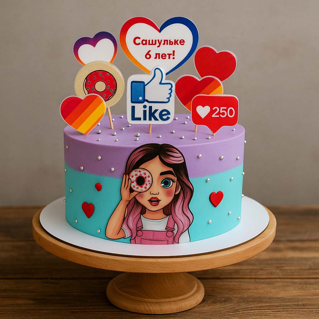 Donut Eye Girl Cake - TF Cakes Online Delivery Freshly baked handcrafted Donut Eye Girl Cake – Cake design by TF Cakes