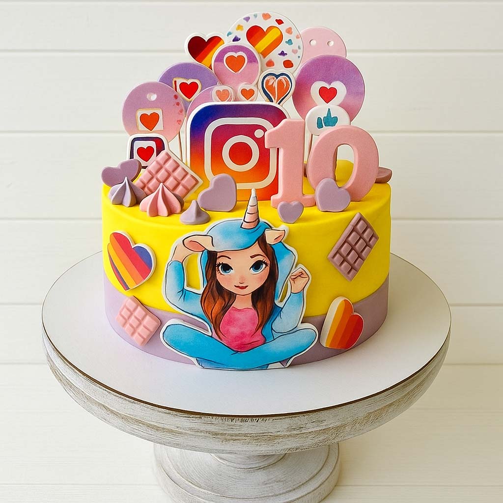 Unicorn Hoodie Instagram Cake - TF Cakes Online Delivery Freshly baked handcrafted Unicorn Hoodie Instagram Cake – Cake design by TF Cakes