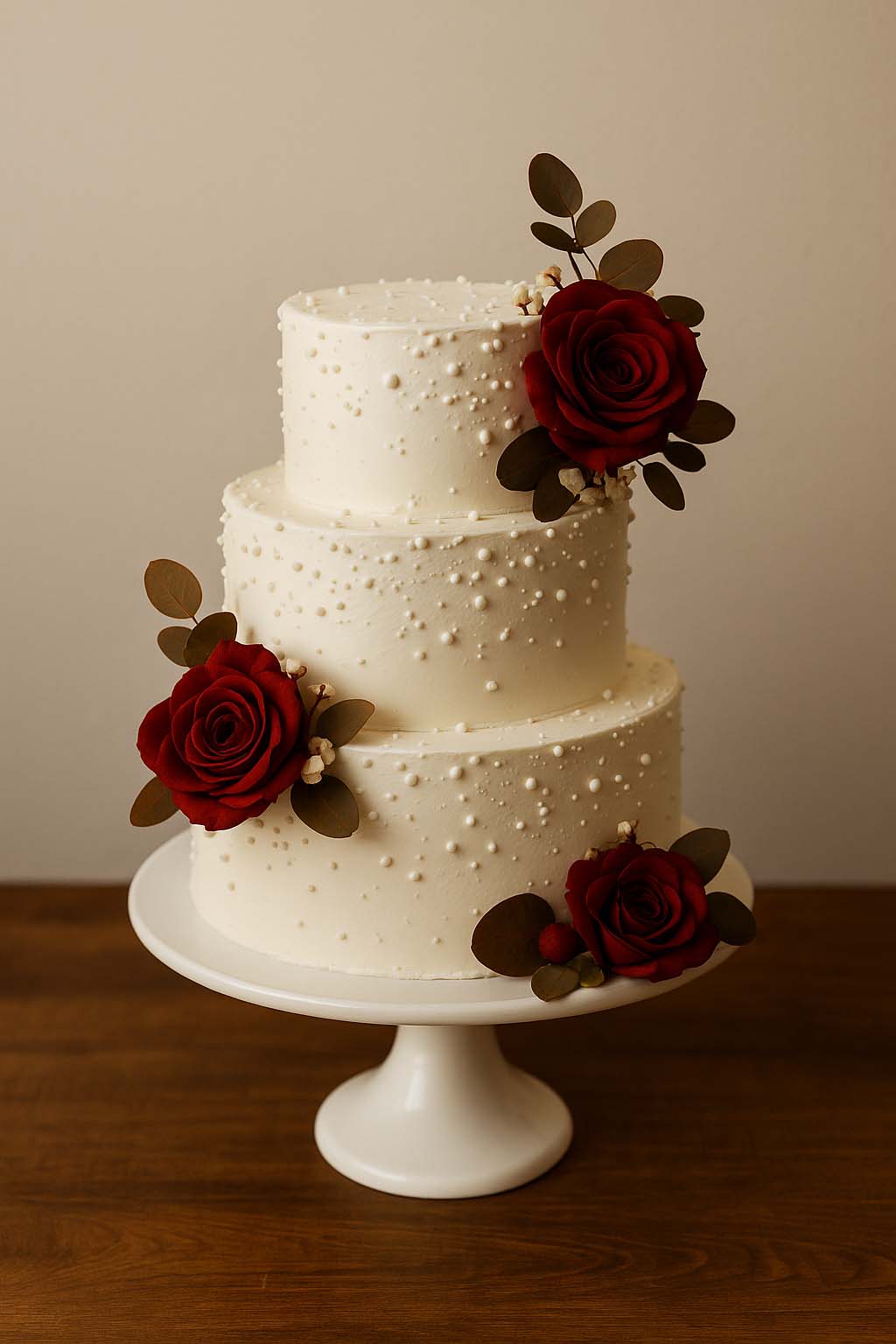 Classic Red Rose Wedding Cake - TF Cakes Online Delivery Freshly baked handcrafted Classic Red Rose Wedding Cake – Cake design by TF Cakes