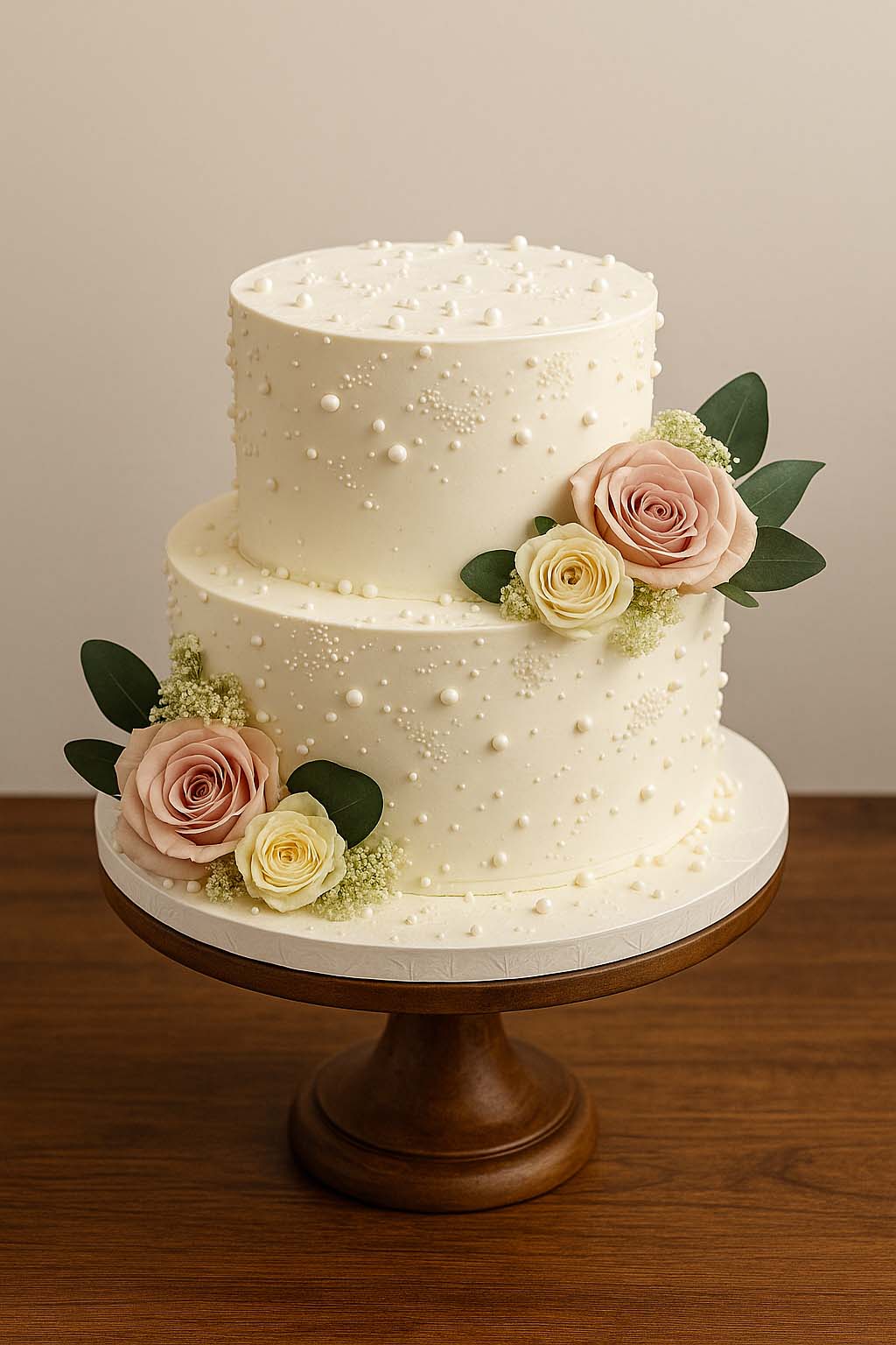 Blush Pink Floral Wedding Cake - TF Cakes Online Delivery Freshly baked handcrafted Blush Pink Floral Wedding Cake – Cake design by TF Cakes