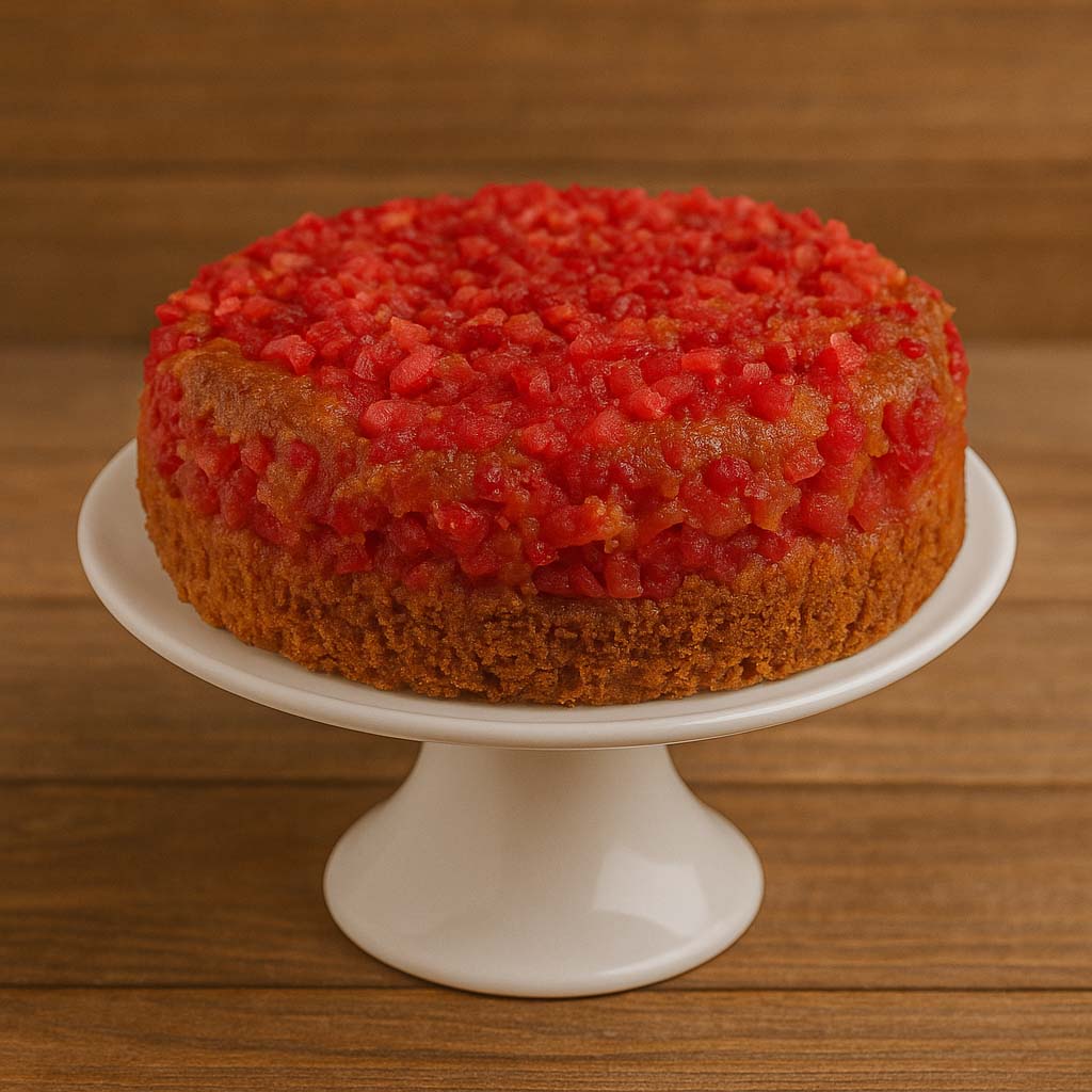 Candied Cherry Upside Down Plum Cake - TF Cakes Online Delivery Freshly baked handcrafted Candied Cherry Upside Down Plum Cake – Cake design by TF Cakes