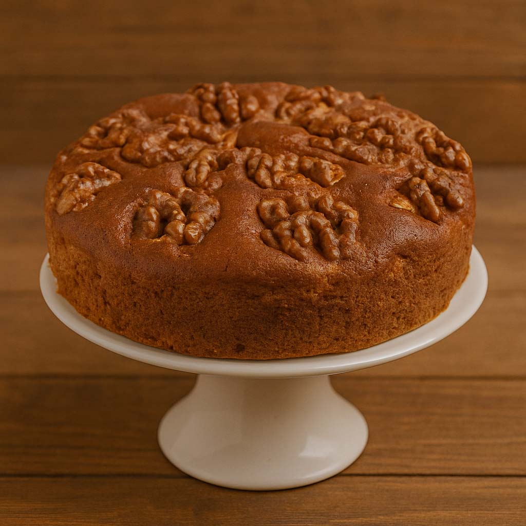 Whole Walnut Topped Plum Cake - TF Cakes Online Delivery Freshly baked handcrafted Whole Walnut Topped Plum Cake – Cake design by TF Cakes