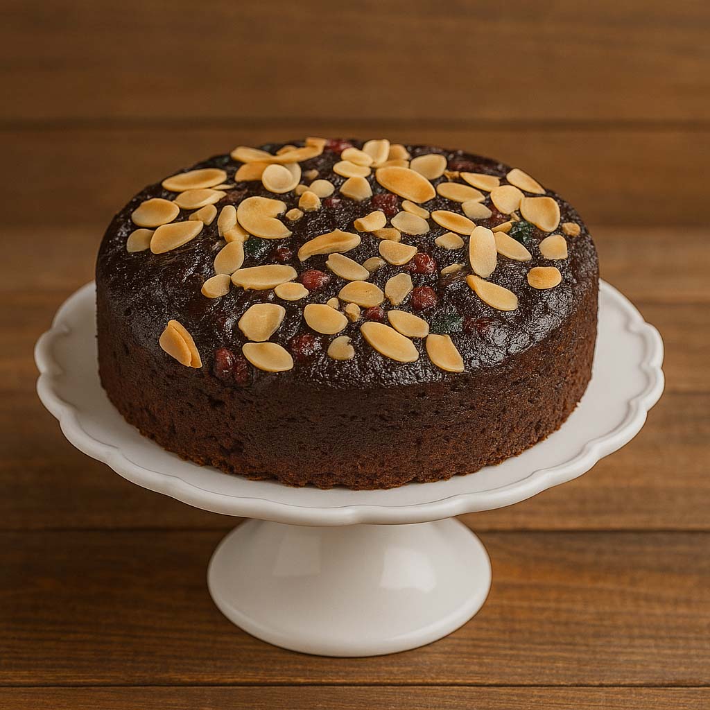 Almond Fruit Plum Cake - TF Cakes Online Delivery Freshly baked handcrafted Almond Fruit Plum Cake – Cake design by TF Cakes