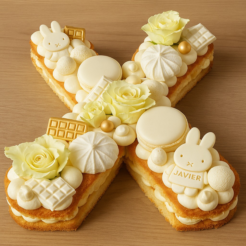 Cream & White Theme Alphabet Cakes - TF Cakes Online Delivery Freshly baked handcrafted Cream & White Theme Alphabet Cakes – Cake design by TF Cakes