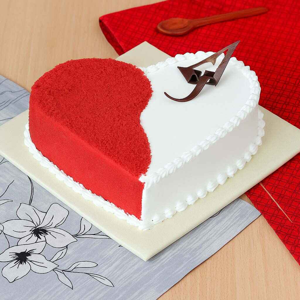 Velvet Heart Cake - TF Cakes Online Delivery Freshly baked handcrafted Velvet Heart Cake – Cake design by TF Cakes