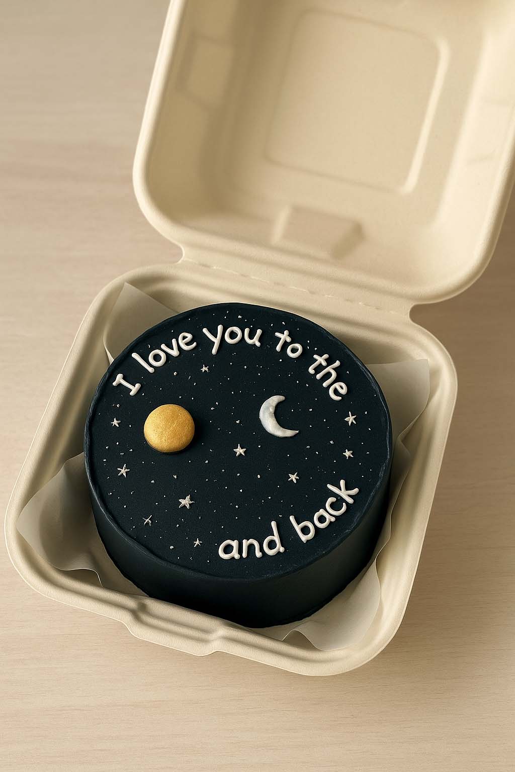 I Love You To The Moon Bento Cake - TF Cakes Online Delivery Freshly baked handcrafted I Love You To The Moon Bento Cake – Cake design by TF Cakes